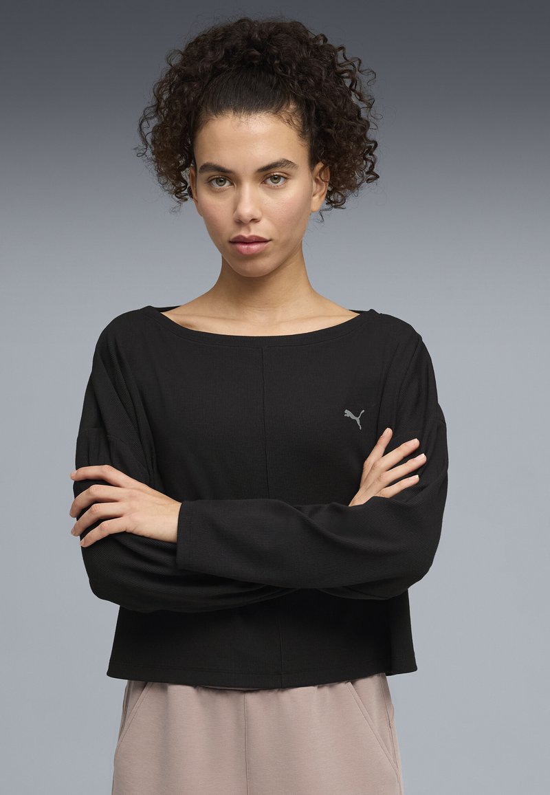 Puma CLOUDSPUN SLOUCH BOXY - Top s dlouhým rukávem - black