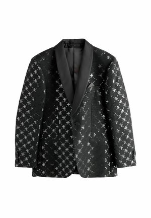 REGULAR FIT -SEQUIN GEOMETRIC PATTERN - Sakko - black