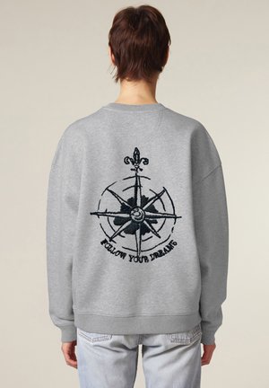 FOLLOW YOUR DREAMS BACK PRINT UNISEX HEAVYWEIGHT - Sweatshirt - mottled grey