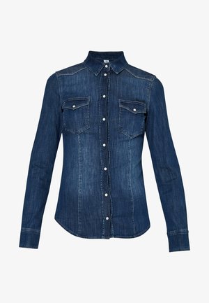 Button-down blouse - blue denim