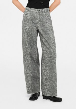 FLARED WITH PRINT - Flared Jeans - grey