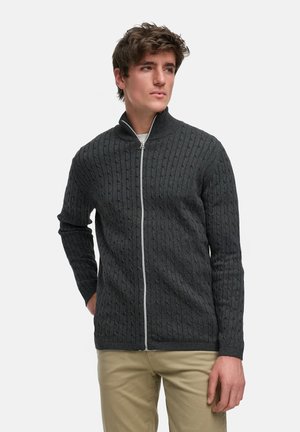 Kronstadt CABLE - Strickjacke - charcoal mix