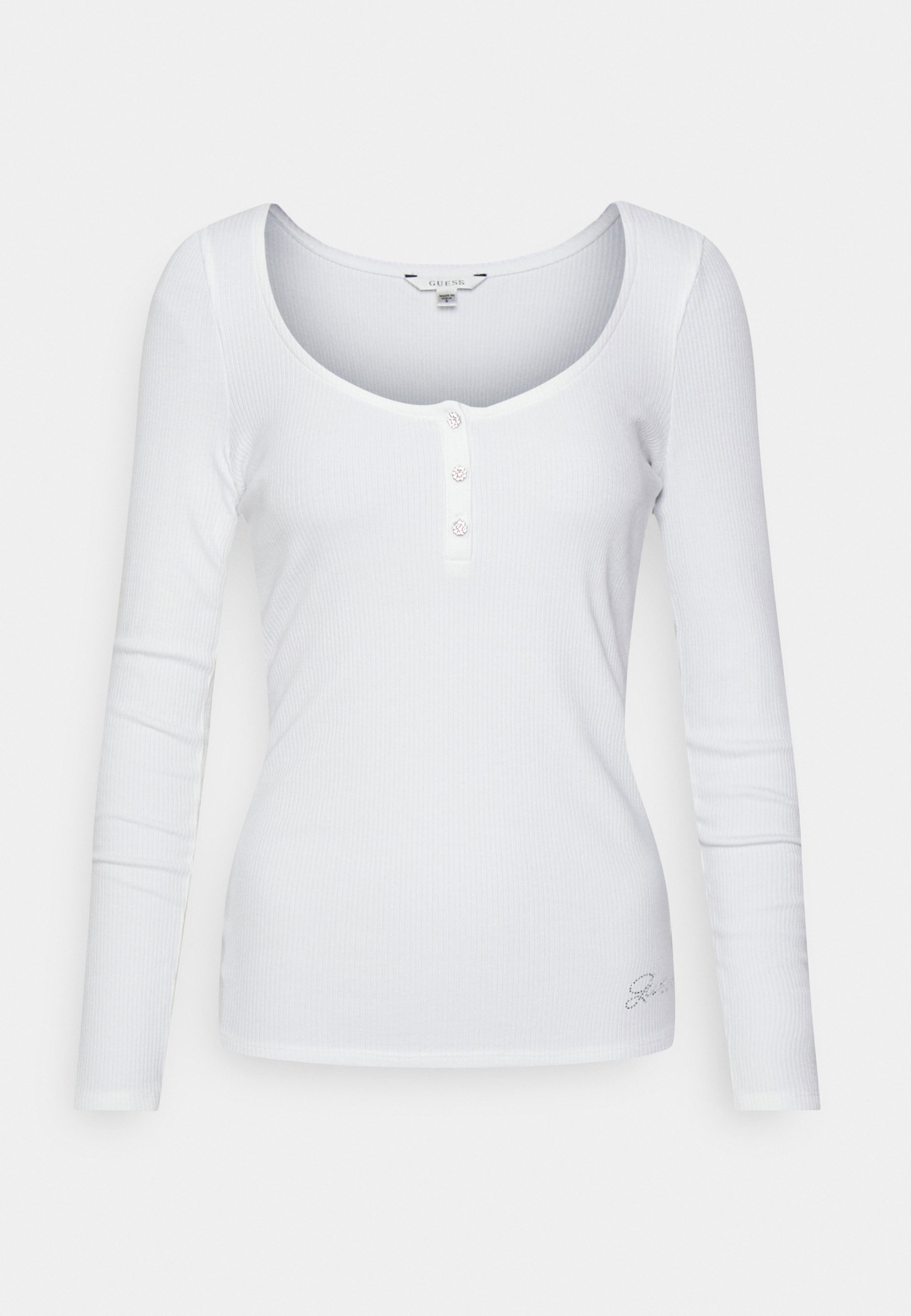 Guess KARLEE HENLEY Long sleeved top pure white/white Zalando
