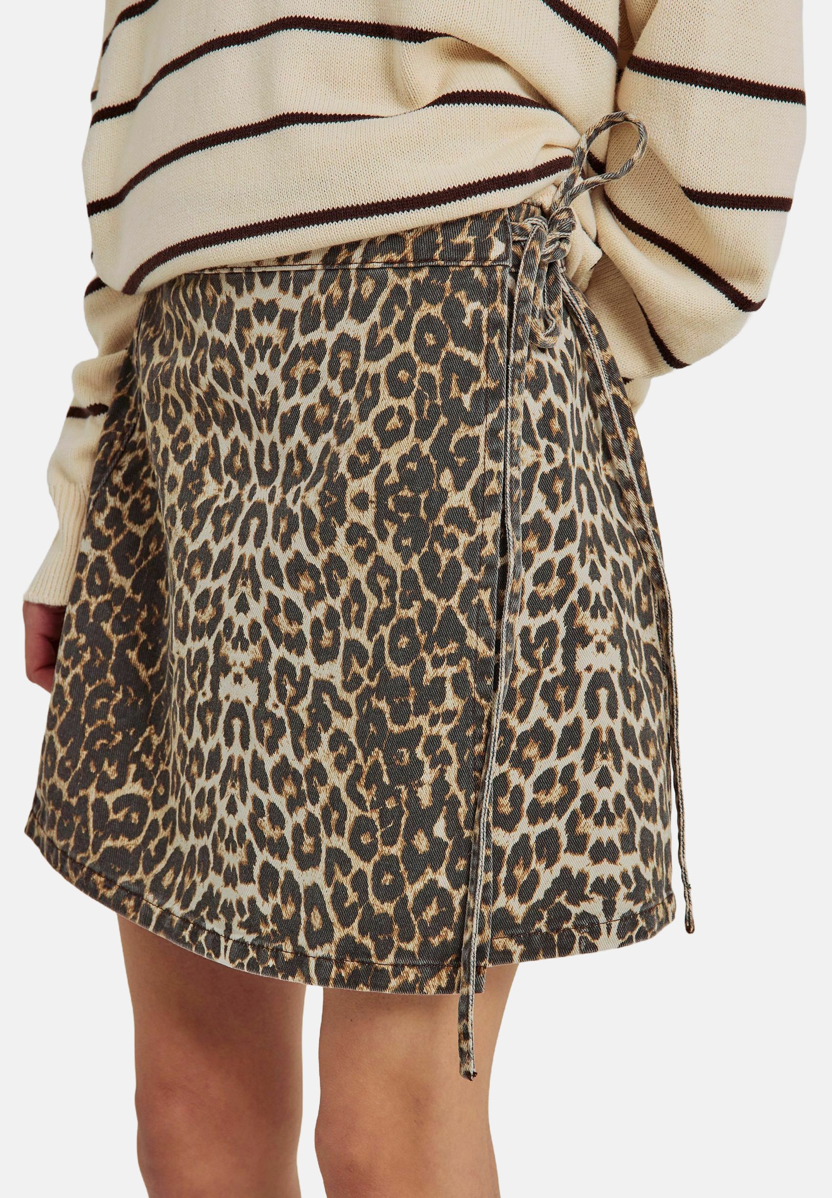 NORR NINNI TIE A-line skirt leo print/light yellow Zalando