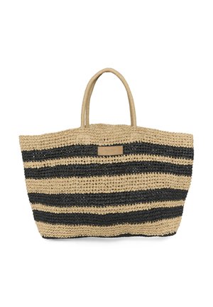 GIORGIA - Shopping bag - black and nautral stripe