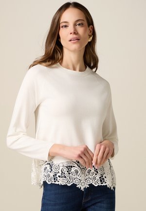 CON INSERTO - Striktrøje - bianco