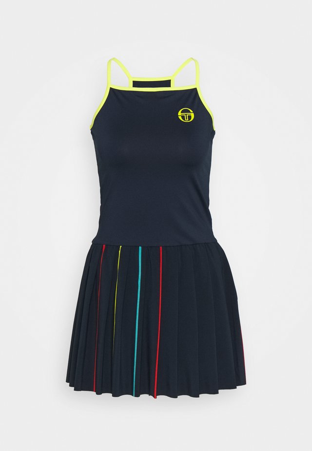 IRIS DRESS - Sukienka sportowa - navy/acid lime