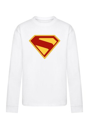 SUPERMAN NEW SHIELD LOGO  - Long sleeved top - white