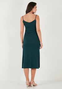 LELA REGULAR FIT - Kokteiļkleita/ballīšu kleita - dark green melange