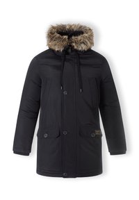 PADDED WITH FAUX FUR TRIM HOOD - Winter jacket - black