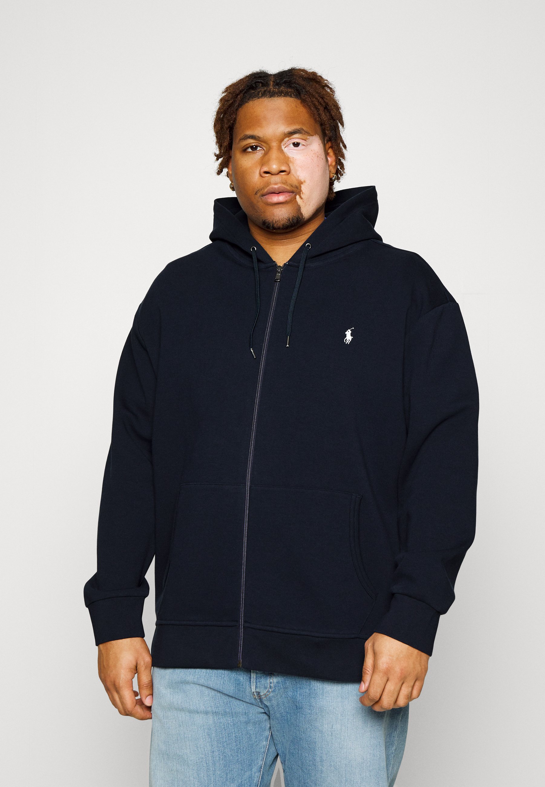 Polo Ralph Lauren Big u0026 Tall DOUBLE-KNIT FULL-ZIP HOODIE - Zip-up sweatshirt  - aviator navy/dark blue - Zalando.co.uk