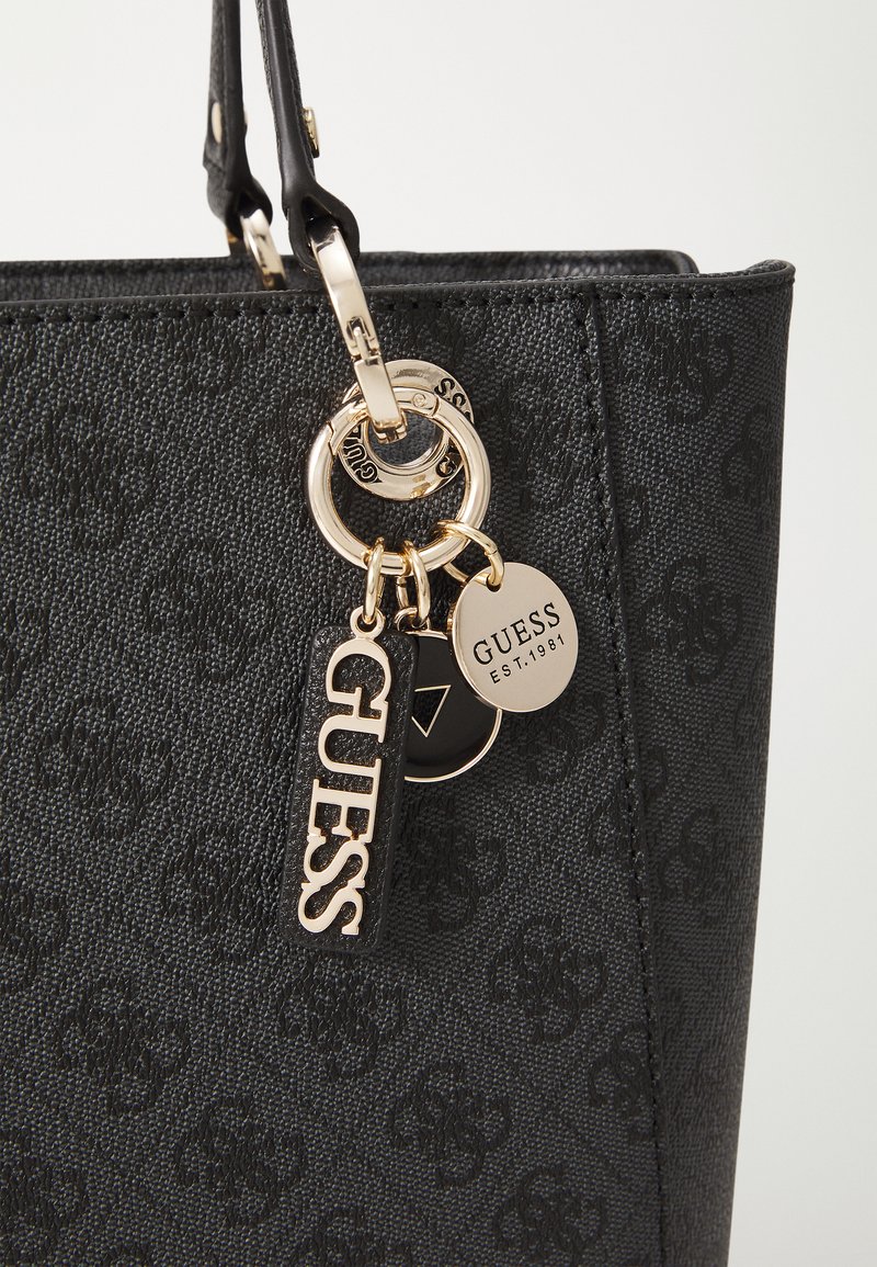 GUESS Noelle II Luxury Satchel Bag Coal Logo - Iconische Handtas Met Logo Patroon