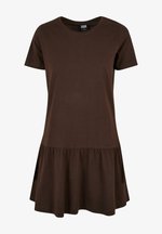 Urban Classics Vestito Donna Boxy Lace Hem - 100% Cotone, Casual Con Orlo A Pizzo, Lunghezza Sopra Ginocchio - Foto 11