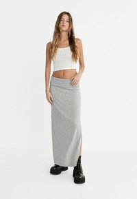 Stradivarius FOLD OVER WAIST - Maxirock - grey