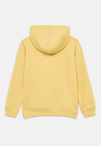 Κίτρινη φούτερ με κουκούλα με κορδόνι, ραβδωτές μανσέτες και τελείωμα, λεία υφή και πλαϊνές ραφές. Διαθέτει απλό, ανεπάνδρωτο σχέδιο.