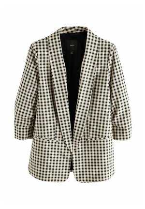 GINGHAM RELAXED RUCHED SLEEVE - Kurzmantel - neutral black check