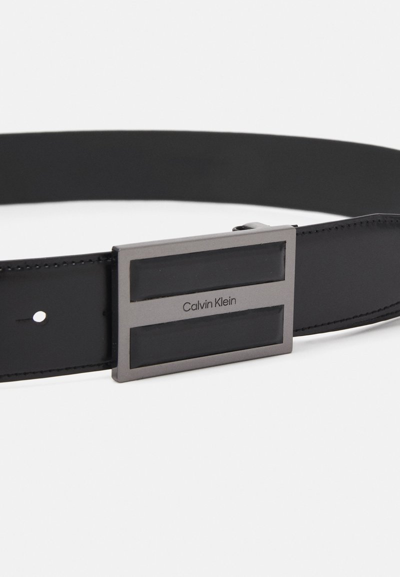 Calvin Klein INLAY PLAQUE Belt black smooth/black