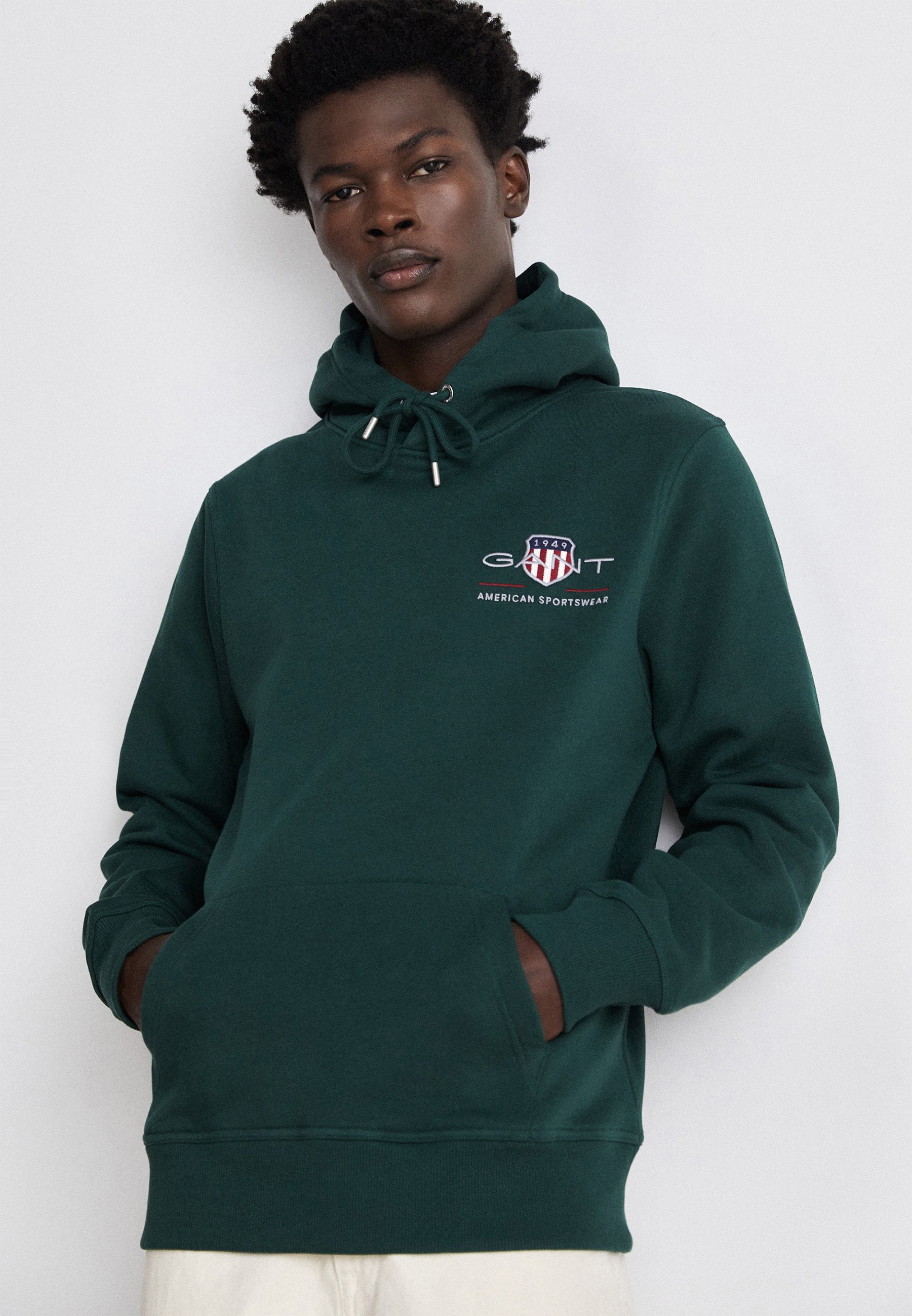 GANT MEDIUM ARCHIVE SHIELD HOODIE - Sweatshirt - tartan green/dark green -  Zalando.de