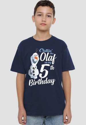 Disney FROZEN CHILLIN LIKE OLAF 5TH BIRTHDAY - Print T-shirt - dark blue