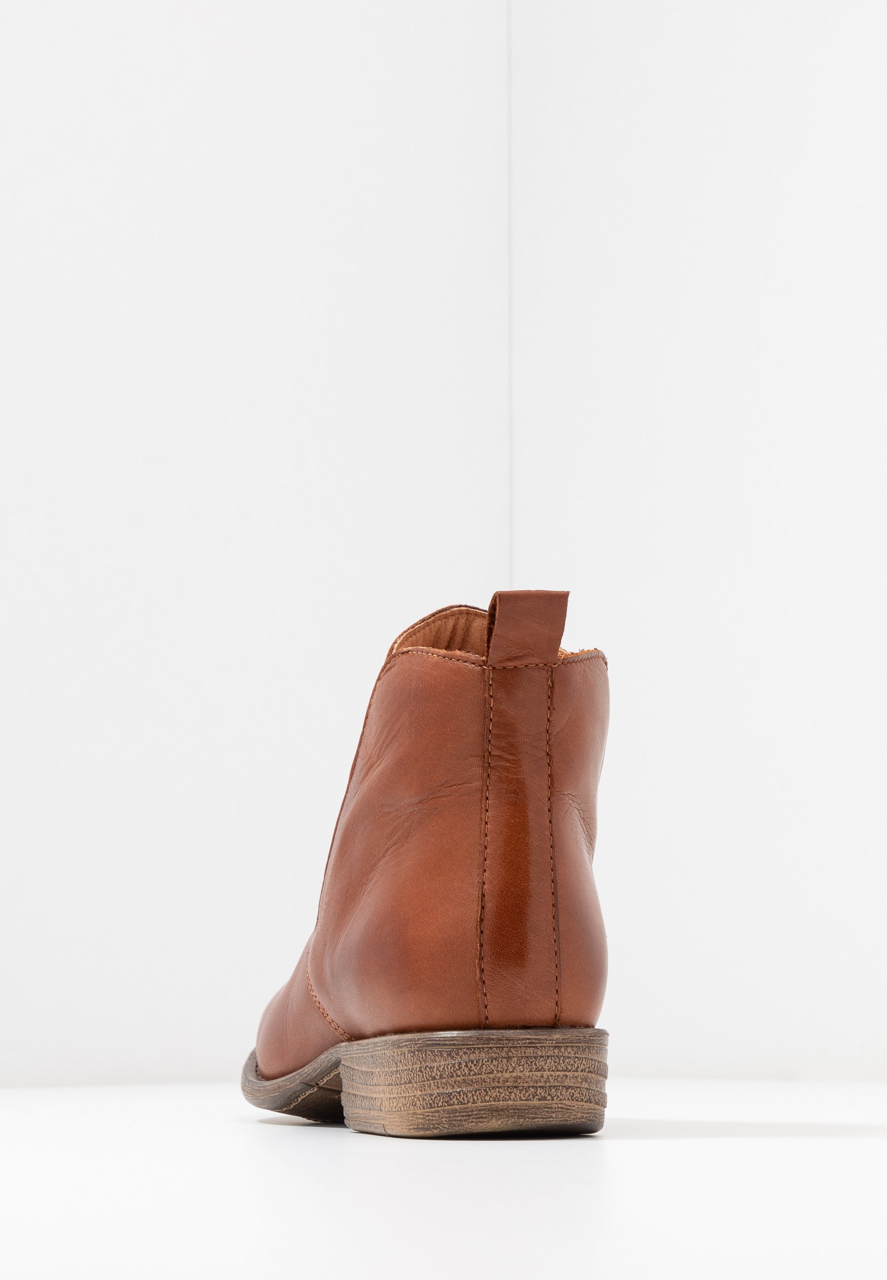 cognac leather booties