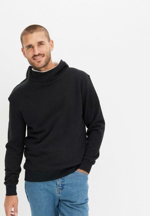 THERMO MIT REISVERSCHLUSS, WARM GEFÜTTERT - Felpa con cappuccio - black