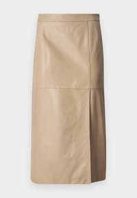 BAMBINO - Leather skirt - naturale