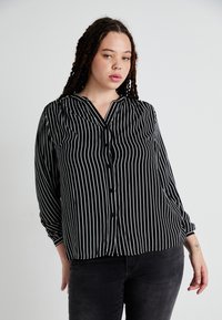 ONLY Carmakoma CARANITA SHIRT - Blouse - black/white