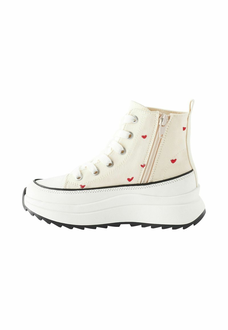 Next EXTRA CHUNKY - REGULAR FIT - Vysoké tenisky - heart embroidered neutral