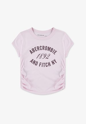 Abercrombie & Fitch RUCHED TEE - Nyomott mintás póló - cradle pink