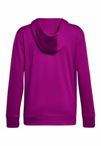 Felpa con cappuccio di un vivace colore viola, caratterizzata da una superficie in tessuto morbido, maniche lunghe e una vestibilità rilassata con polsini e bordo a costine.