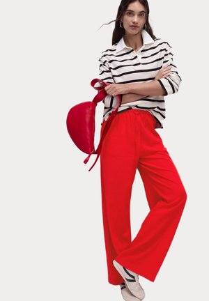 WIDE LEG - Trousers - red