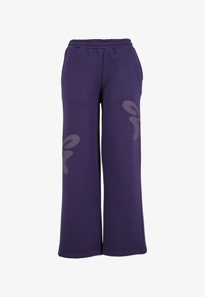 Pantaloni sweat a gamba ampia viola con vita elastica e due sottili dettagli logo sul davanti. Realizzati in morbido tessuto elasticizzato.