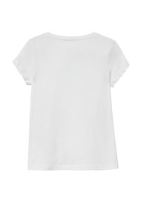 Witte katoenen T-shirt met korte mouwen, ronde halslijn en een relaxte pasvorm. Glad materiaal en geen zichtbare prints of patronen.