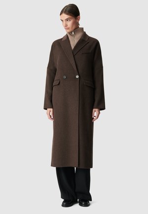 LONG DOUBLE-BREASTED - Mantel - marron chocolat