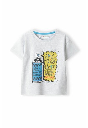 SHORT SLEEVE WITH PRINT  - Basic T-shirt - mottled grey
