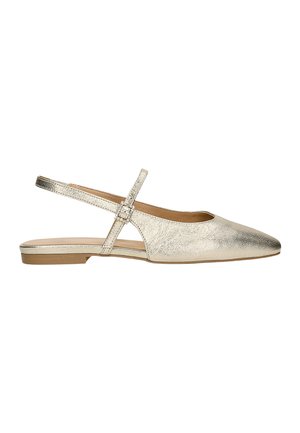 Ankle strap ballet pumps - złoty