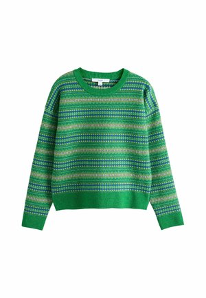 Next, TALL FIT - SUPERSOFT CREW NECK LONG SLEEVE JUMPER - Jumper - green fairisle