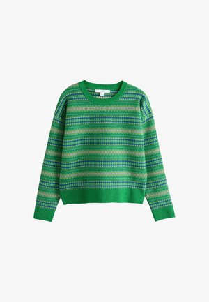 Next, TALL FIT - SUPERSOFT CREW NECK LONG SLEEVE JUMPER - Jumper - green fairisle