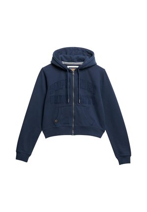 Superdry ATHLETIC ESSENTIALS TONAL CROPPED  - Sweat zippé - richest navy