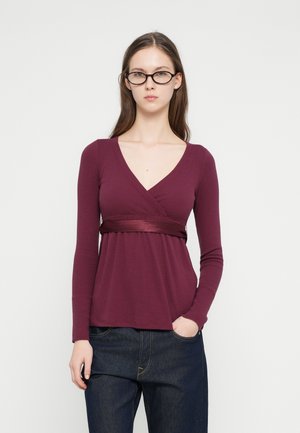 WRAP FRONT BABYDOLL - Ilgarankovis viršutinės dalies drabužis - dark red