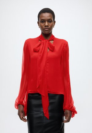 SOLACE TIE FRONT BLOUSE - Blouse - deep red