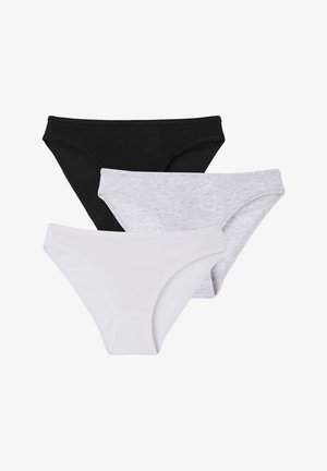 Trois paires de culottes en coton, noires, blanches et gris clair. Chacune est dotée d'une taille douce et de côtés sans couture pour plus de confort.
