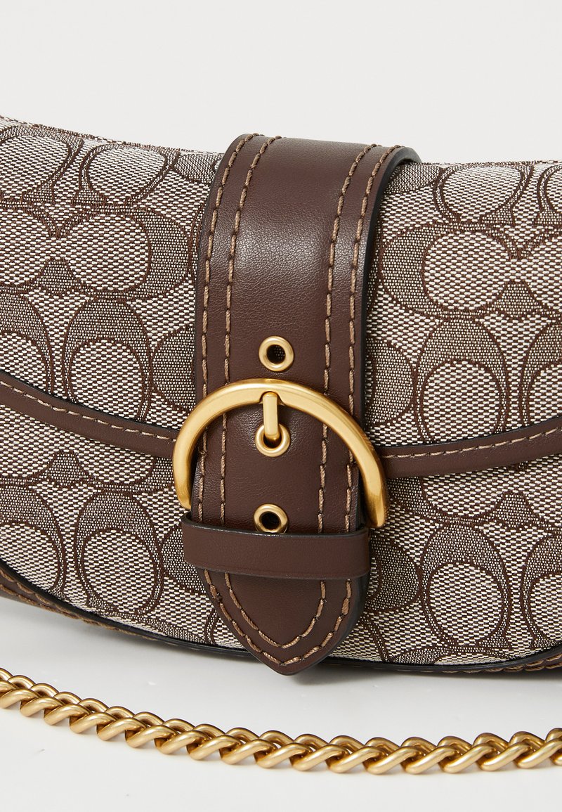 Coach Soho Signature Tote Bag Khaki Brown Canvas Leather F13117 
