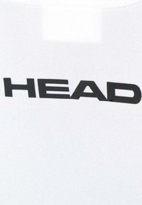 White fabric featuring a prominent black logo that reads "HEAD" in bold, sans-serif text. The texture is smooth and uniform.