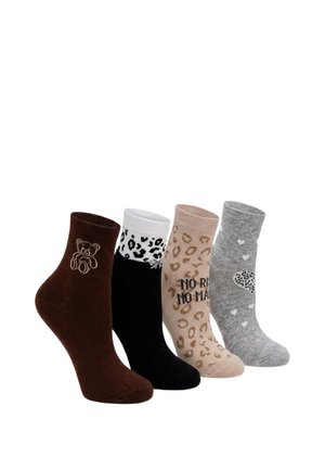 Yuhu, DAMEN BÄR HERZ LEOPARD 4ER PACK - Socks - mehrfarbig
