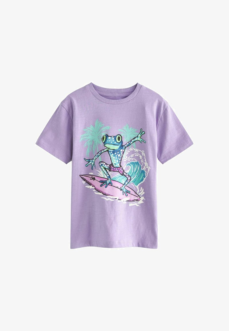 Next SHORT SLEEVE GRAPHIC REGULAR FIT - Potiskana majica - purple surfing frog