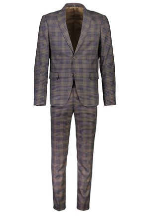 CHECKED STRETCH SET - Traje - dk brown