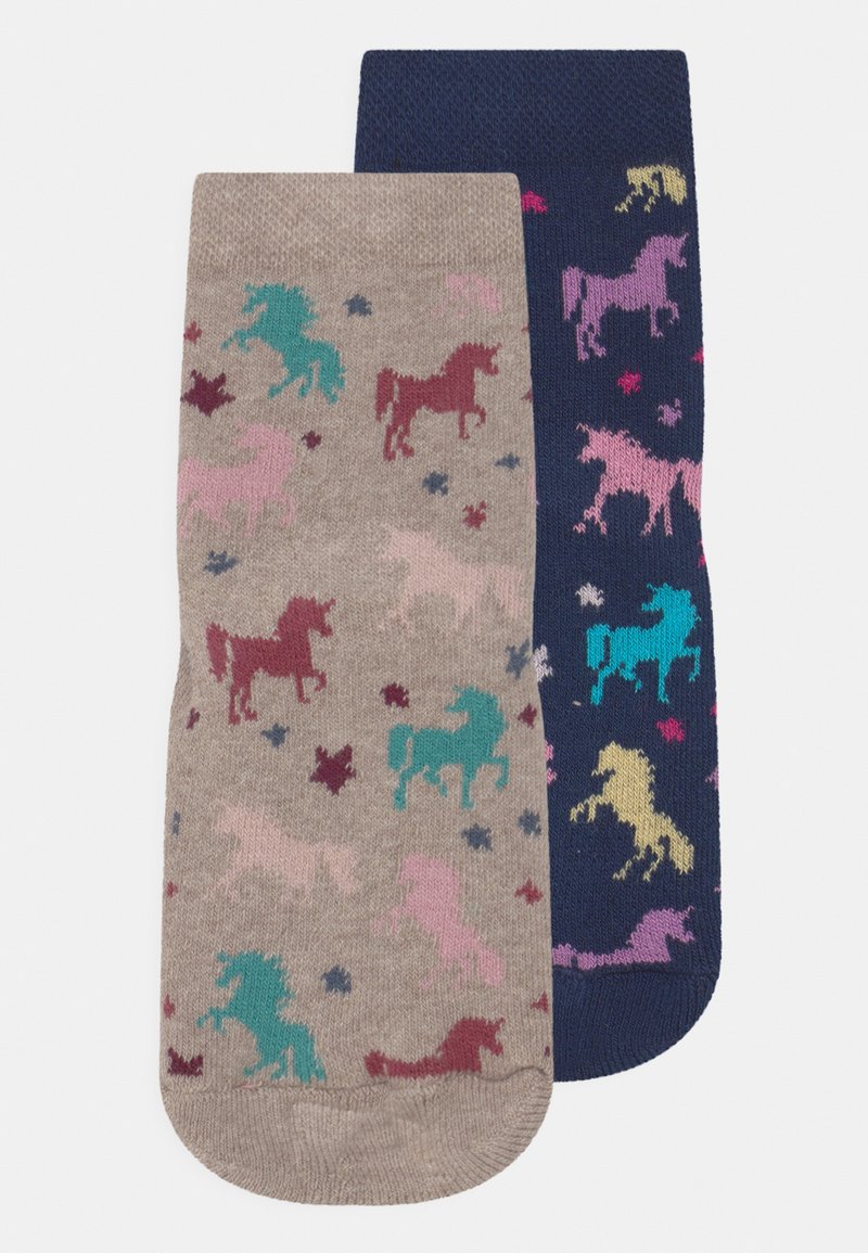 Ewers GIRL UNICORN SOFTSTEP 2 PACK - Socks - dark blue/beige
