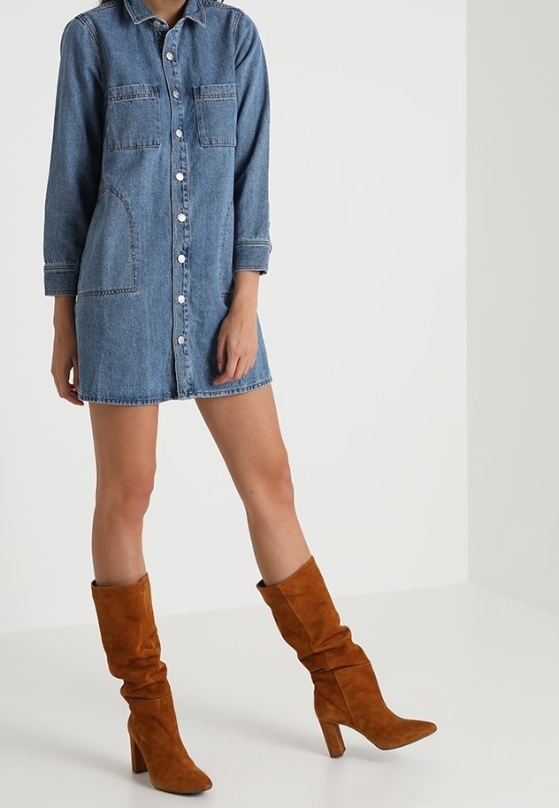 white christmas dresses Madewell Denim Mini Shirtdress – Bluefly main image 1