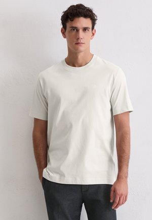 SHORT SLEEVE LOGO PRINT CREWNECK - T-Shirt basic - concrete clay